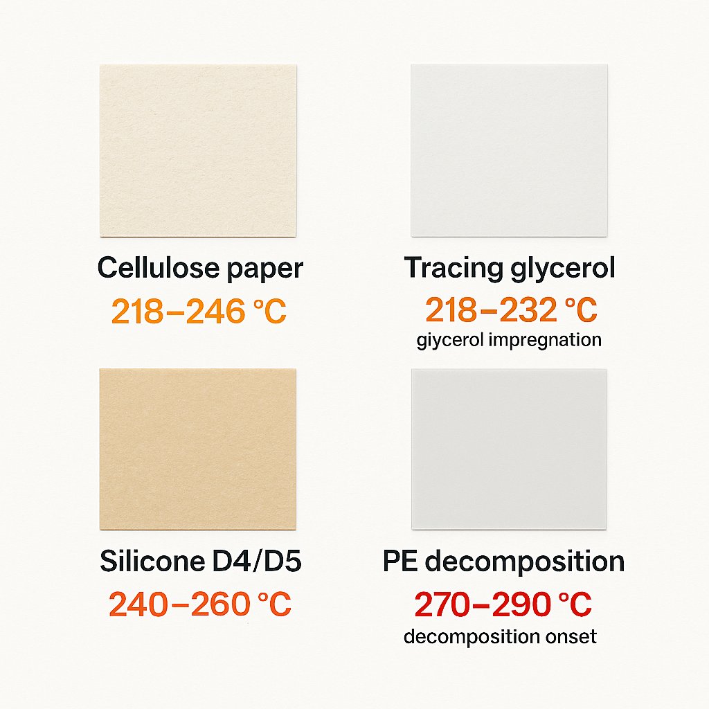 Matériaux utilisés dans les bougies love-note : papier de bureau, papier calque, papier sulfurisé et film plastique