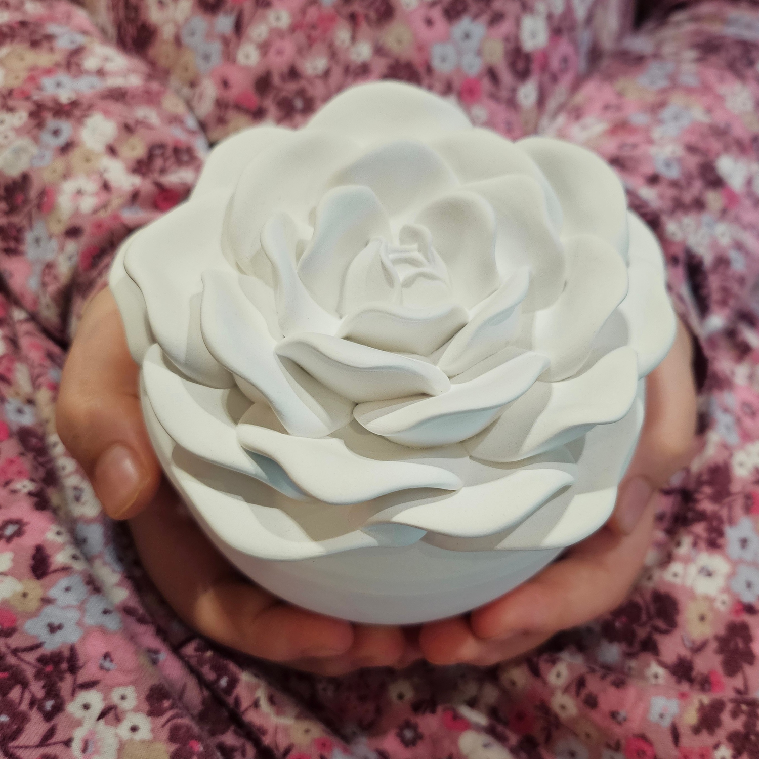 Bougie Fleur - Blanche/Citronnelle, Gingembre