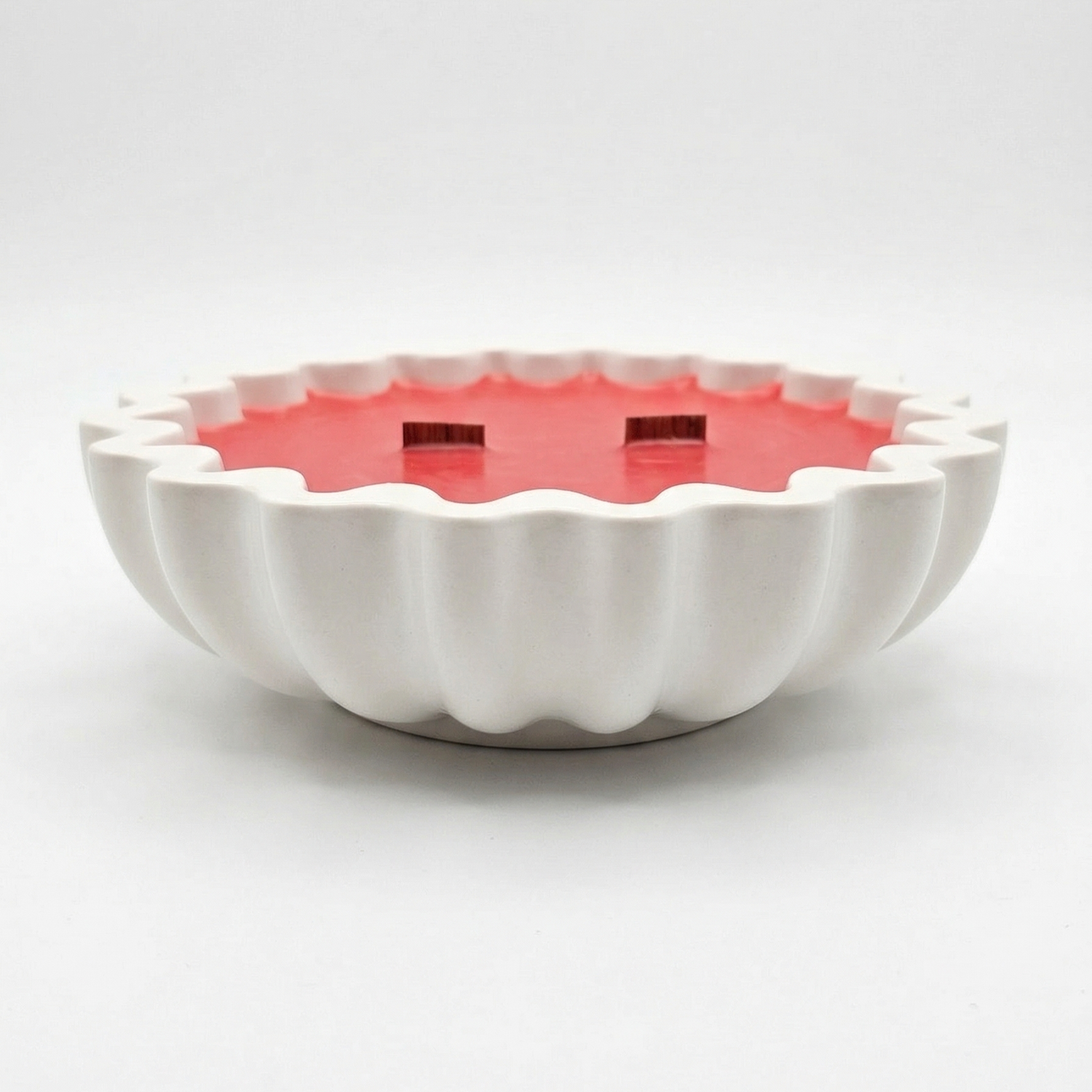 Bougie Laine Rubis - Blanc / Rouge / Cerise, Amande