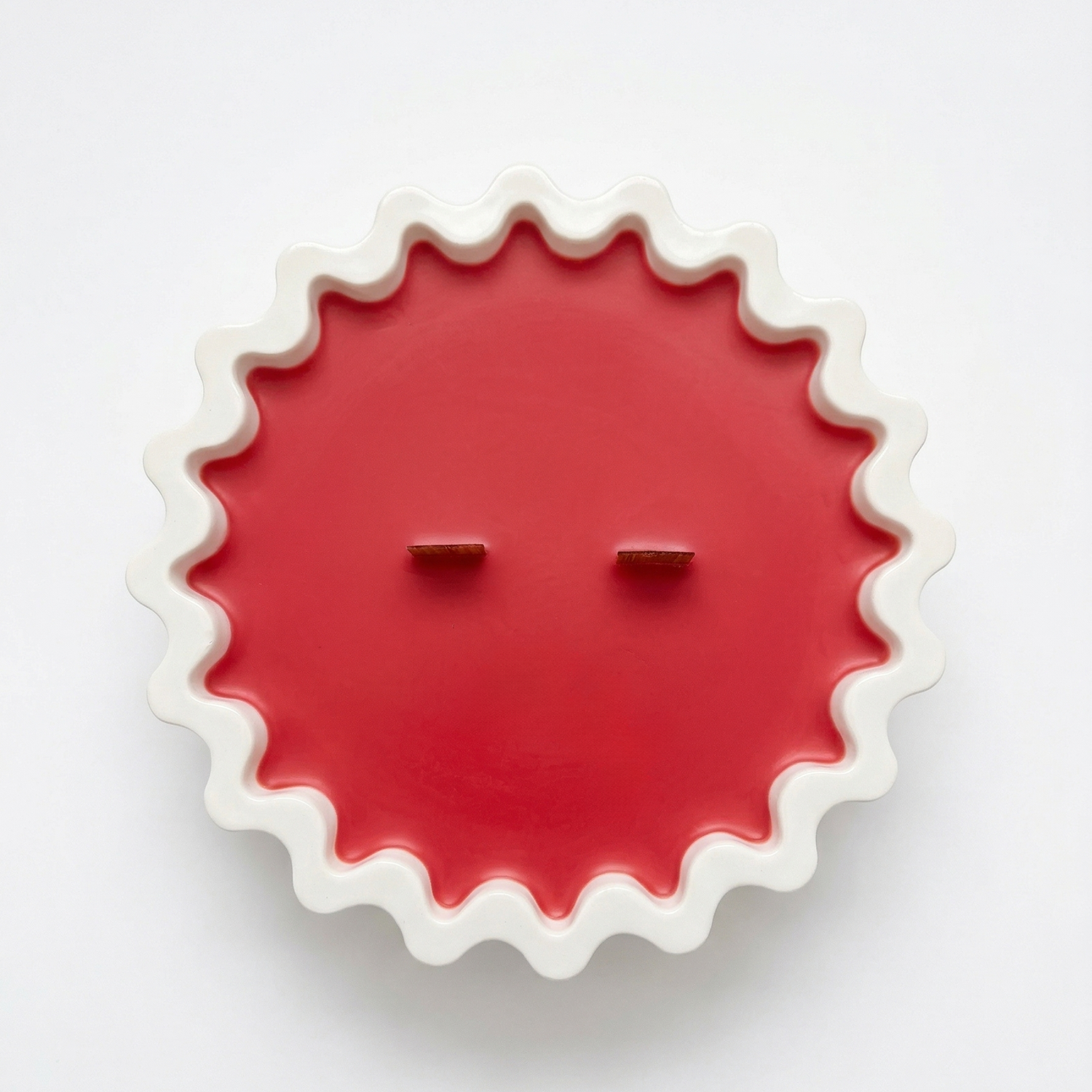 Bougie Laine Rubis - Blanc / Rouge / Cerise, Amande