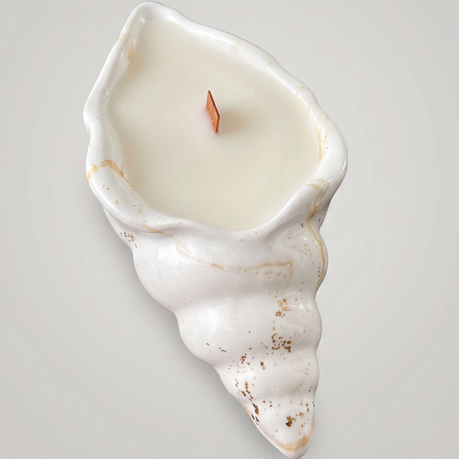 Bougie Aura - Blanc / Or / Encens