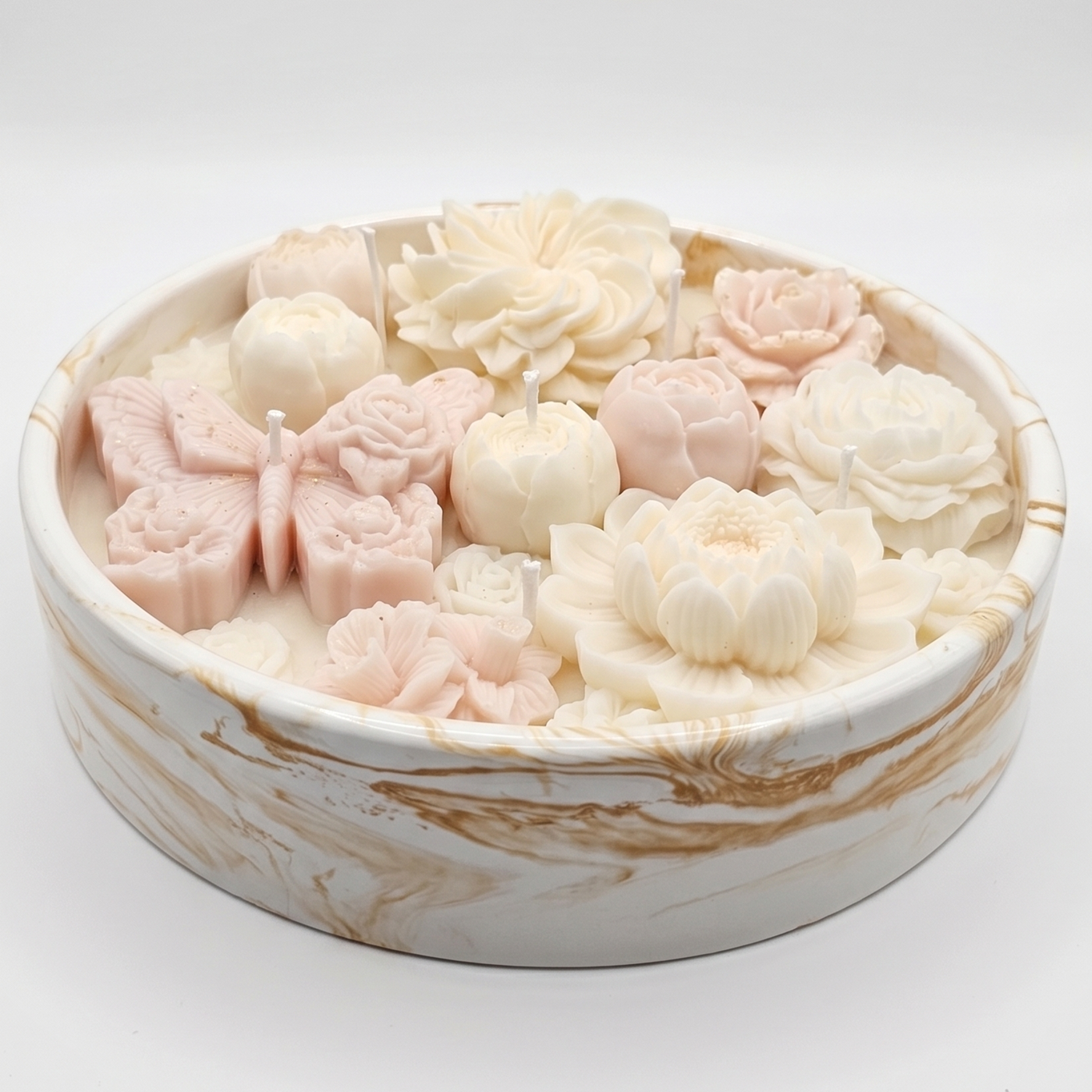 Bougie Jardin - Blanc / Or / Miel, Lait