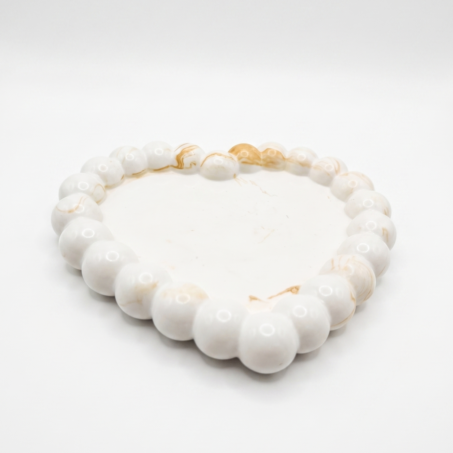 Plateau design Cœur de Perle - Blanc / Or