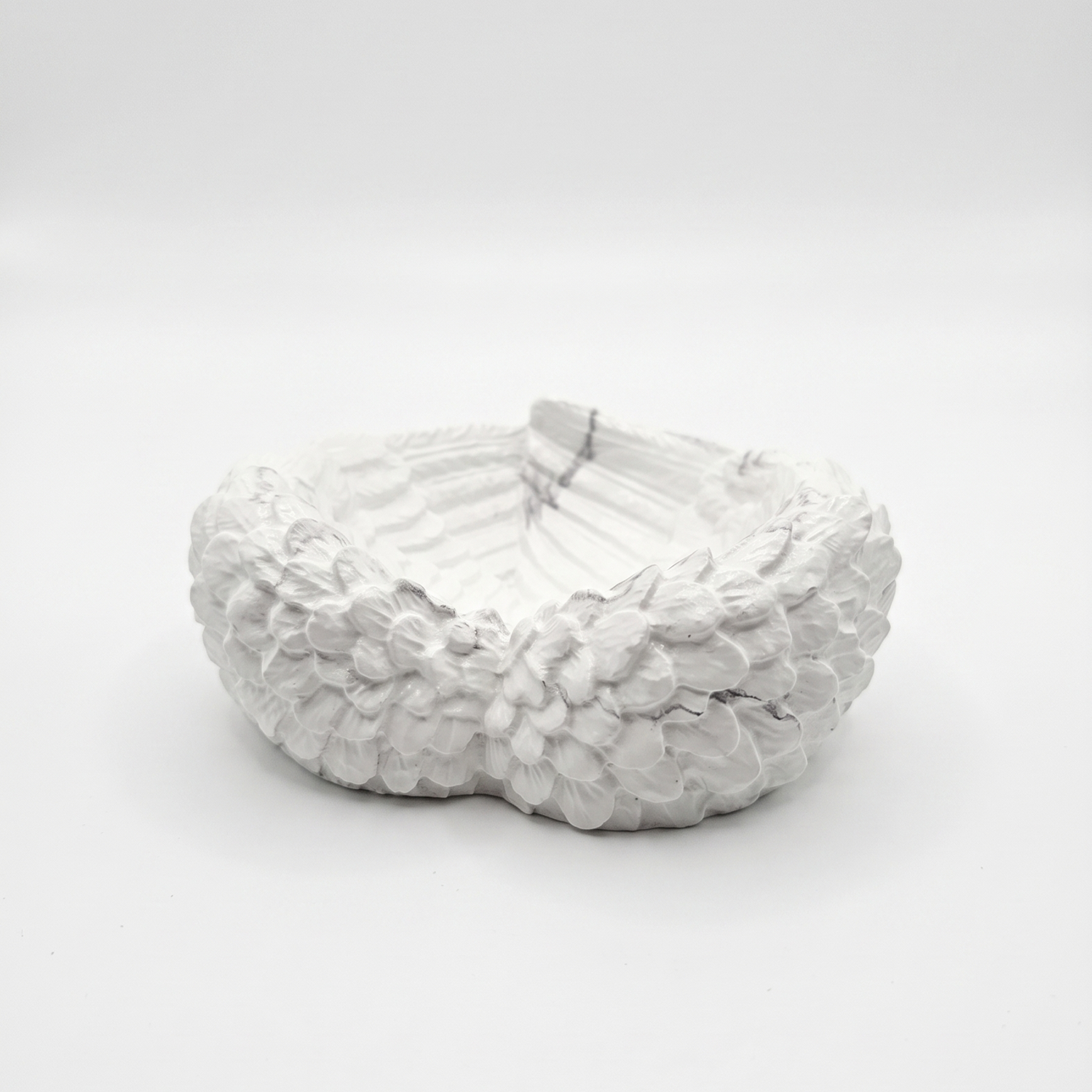 Bougeoir et plateau design Ailes - Blanc / Argent
