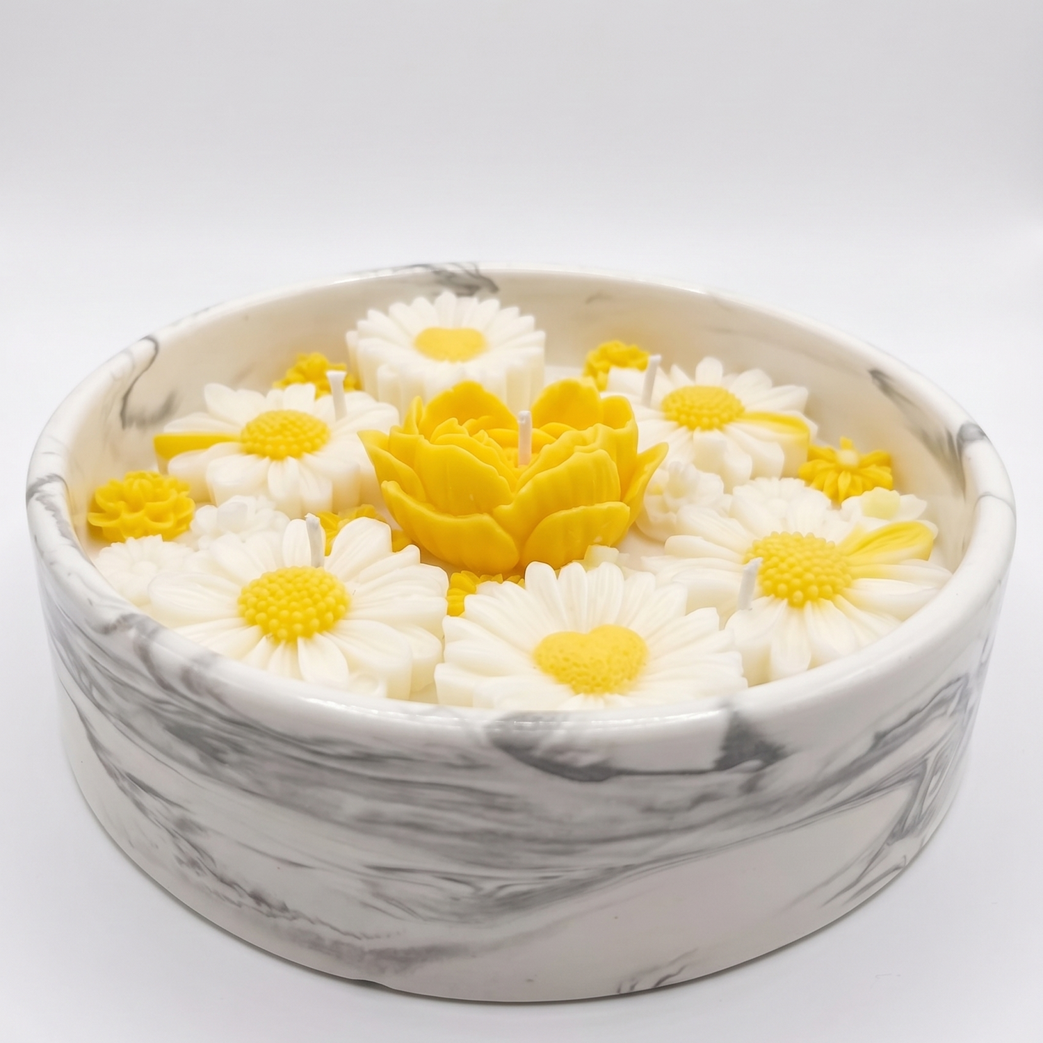 Bougie Brise des Prés - Blanc / Argent / Jaune / Coton