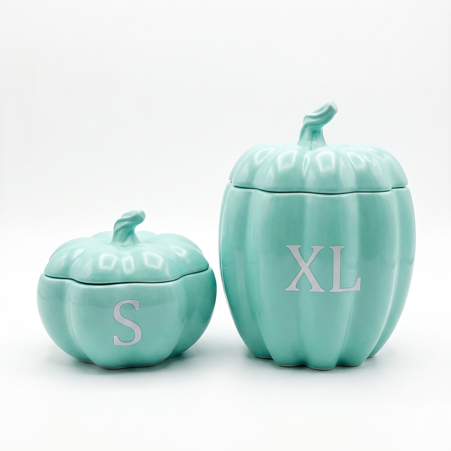 Bougie Citrouille - Turquoise / Rhubarbe sauvage, Cannelle / S