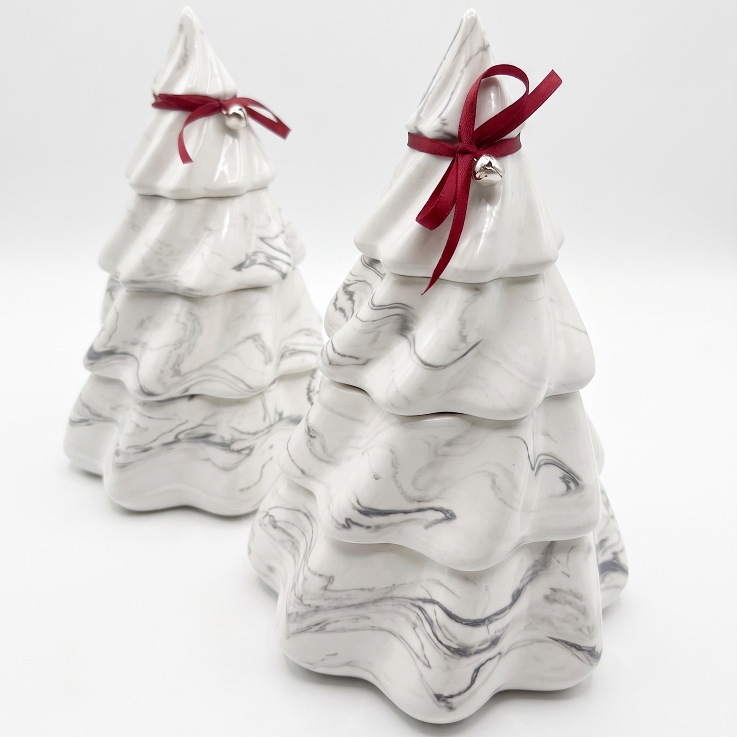 Bougie Christmas Tree - Blanc / Argenté / Magie hivernale, Pain d'épices, Pâtisseries de Noël