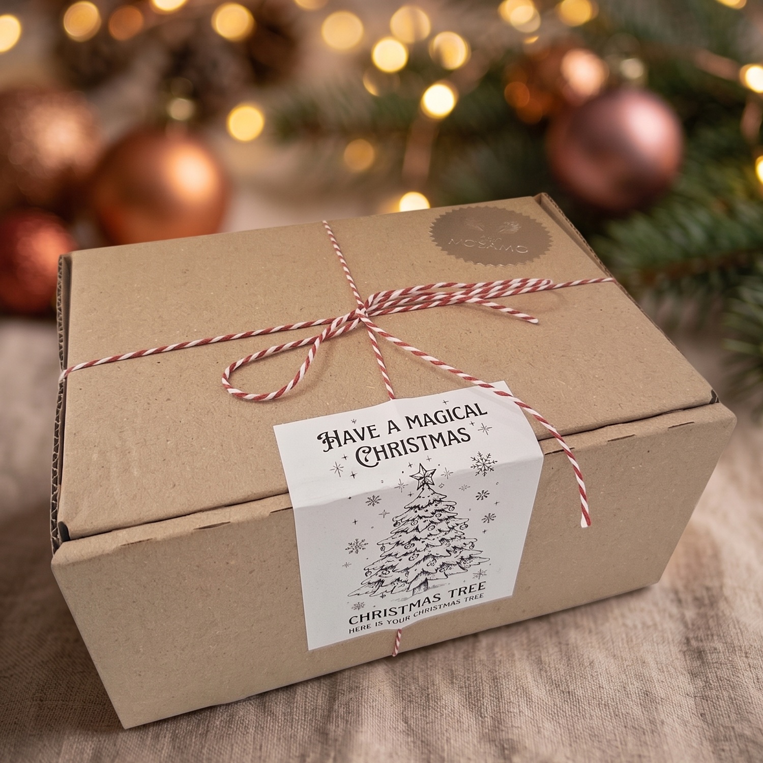 Bougie Christmas Tree - Blanc / Argenté / Magie hivernale, Pain d'épices, Pâtisseries de Noël