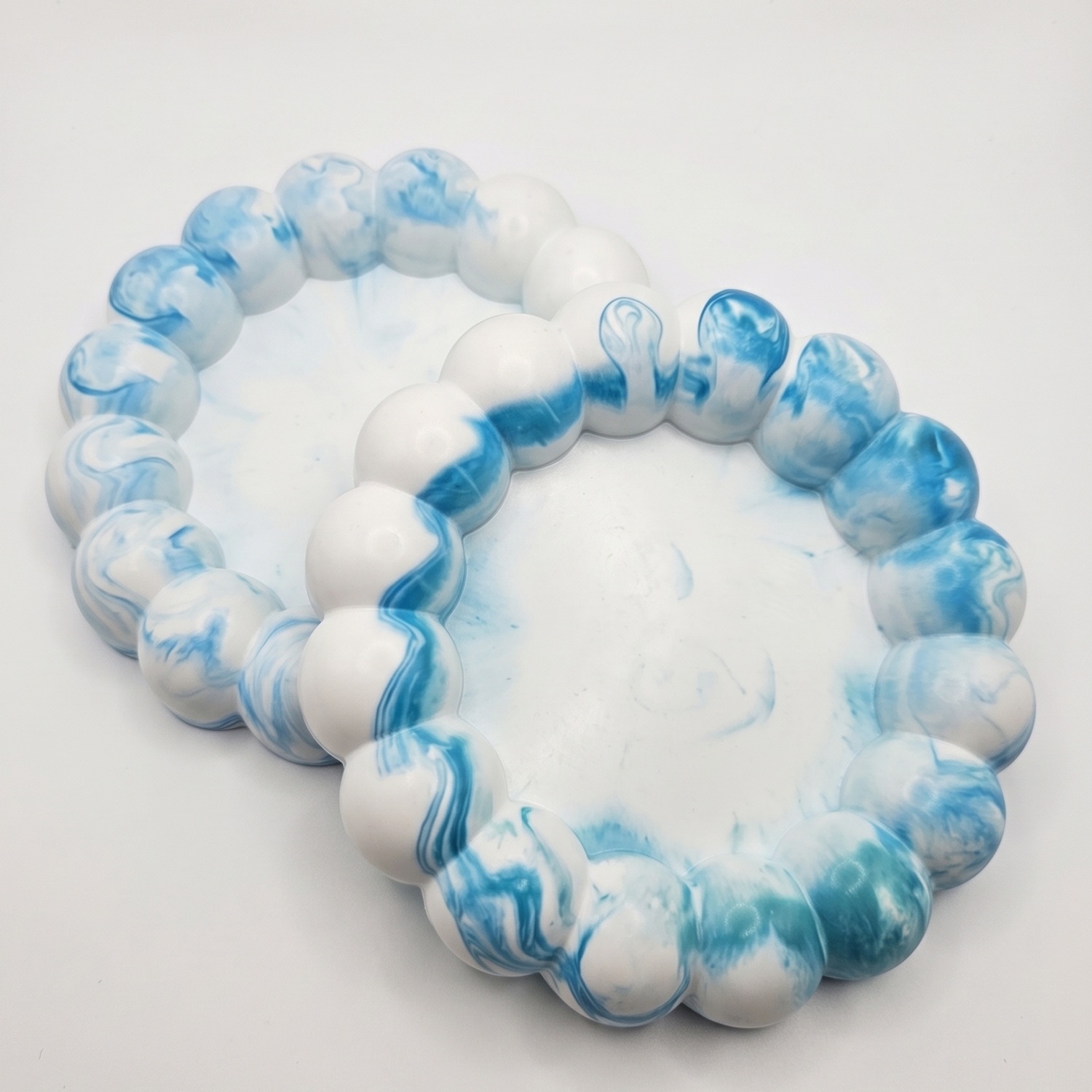 Plateau design Bulle - Blanc / Turquoise