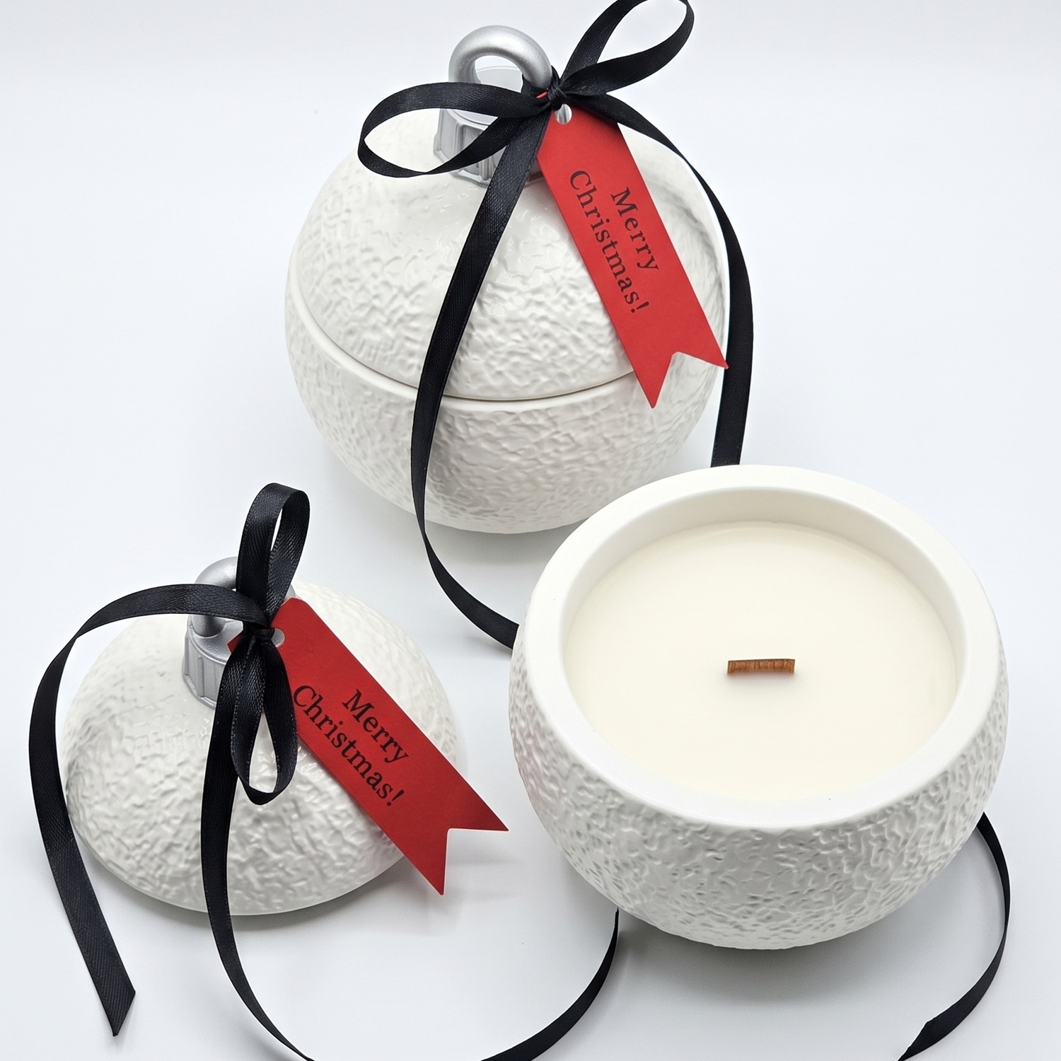 Bougie Christmas Bauble Classic MINI - Blanche / Argentée / Magie d'hiver