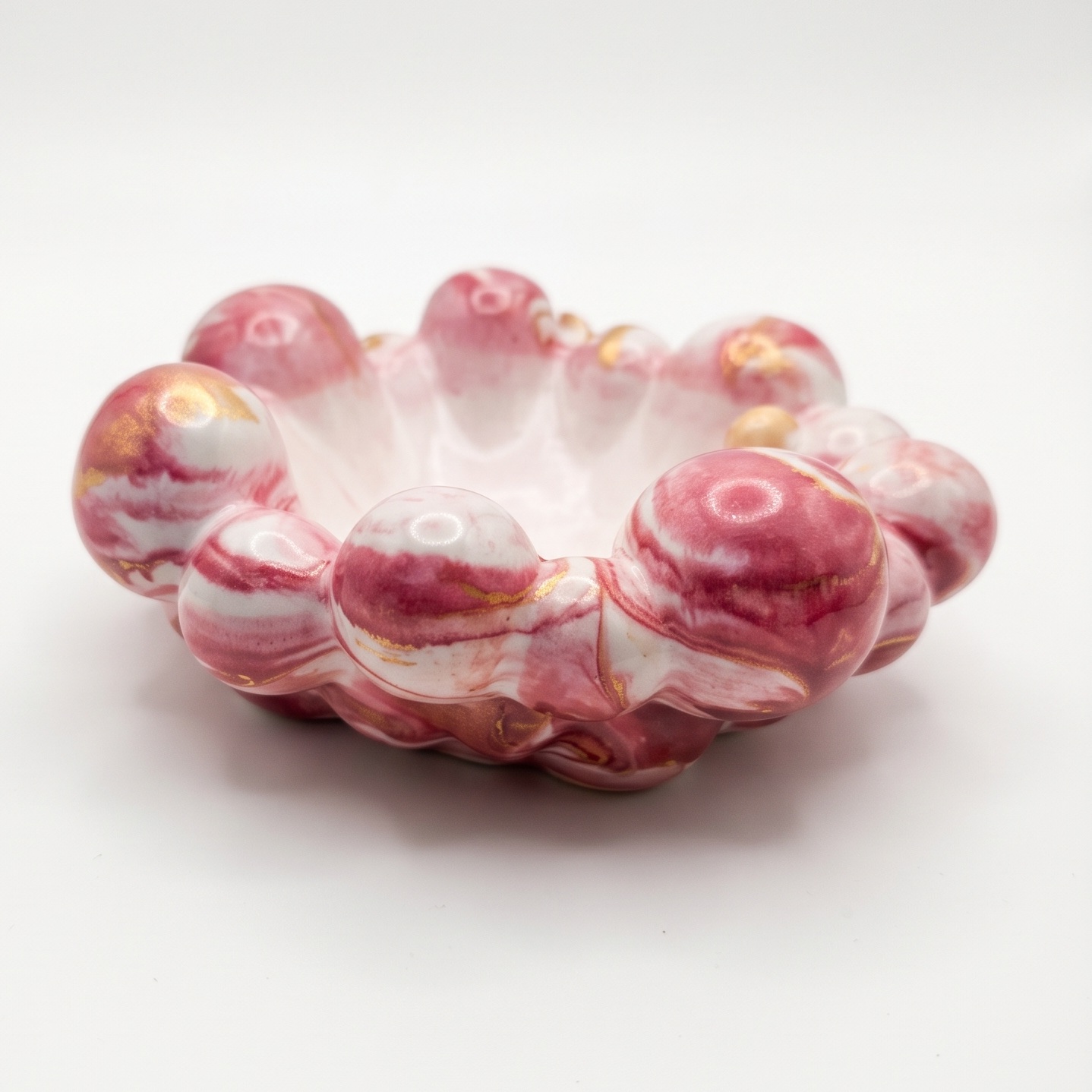 Plateau design Kora - Blanc / Rose / Doré