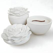 Bougie Fleur - Blanche/Citronnelle, Gingembre