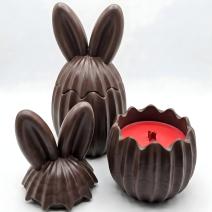 Bougie Choco Lapin - Marron / Cerise, Amande