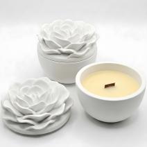 Bougie Petite Rose - Blanc/Citron vert, Mangue