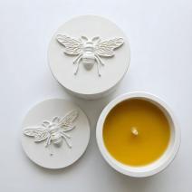 Bougie Abeille - Blanc / Orange épicée