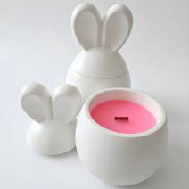 Bougie Lapinou - Blanc / Melon