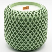 Bougie Mosaïque - Vert / Blanc / Prune sauvage, rose, patchouli