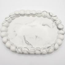 Plateau design Korálka - Blanc / Argenté
