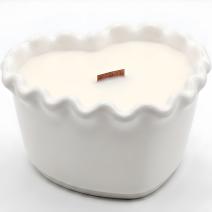 Bougie Cœur Ondulé - Blanc / Citron vert, Mangue