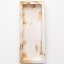 Plateau design Luna - Blanc / Caramel