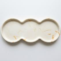 Plateau design Trio - Blanc / Or