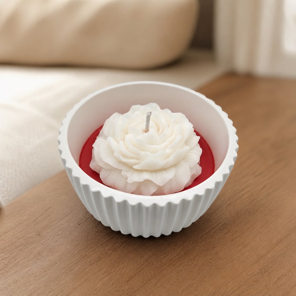 Bougie Rubis - Blanche / Rouge / Cerise, Amande