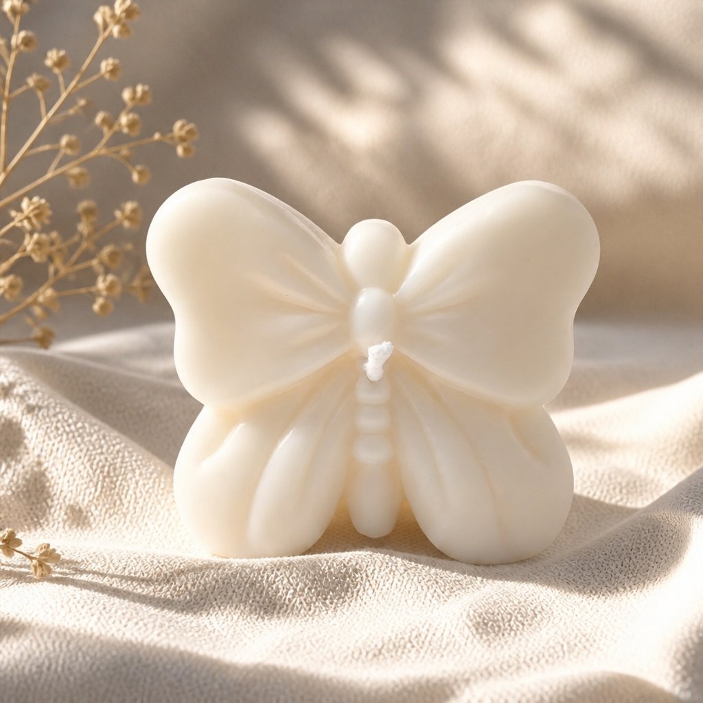 Bougie Papillon Nœud - Blanche / Vanille