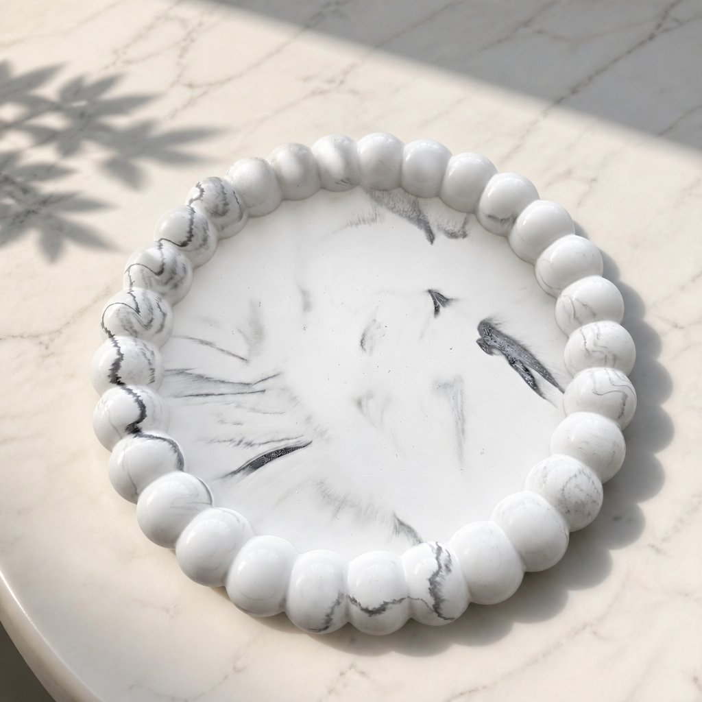 Plateau design Rondo - Blanc / Argent
