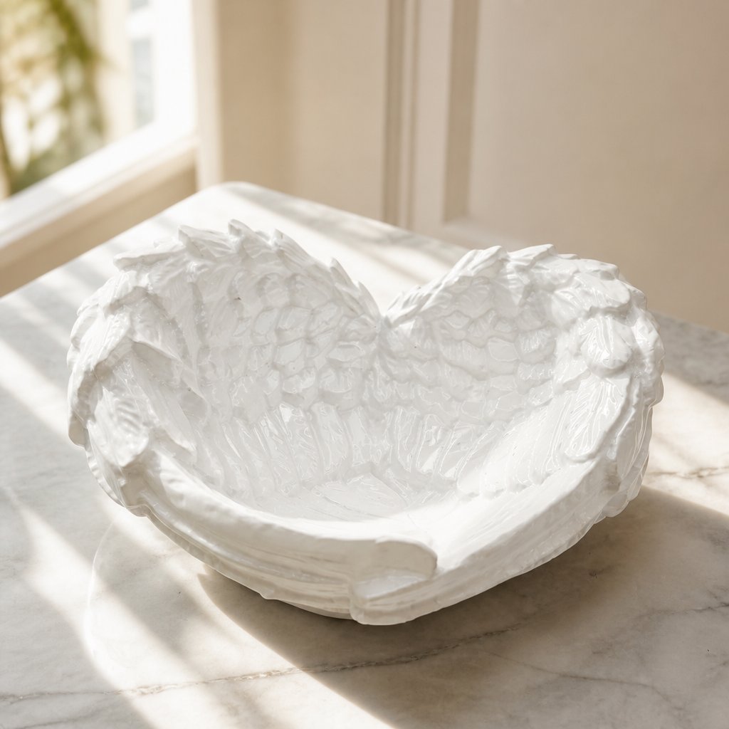 Bougeoir et plateau design Ailes - Blanc