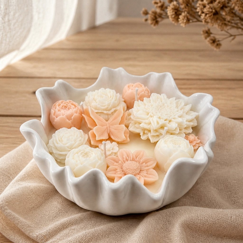 Bougie Jardin de Paris - Blanc / Orange - Rose / Paris