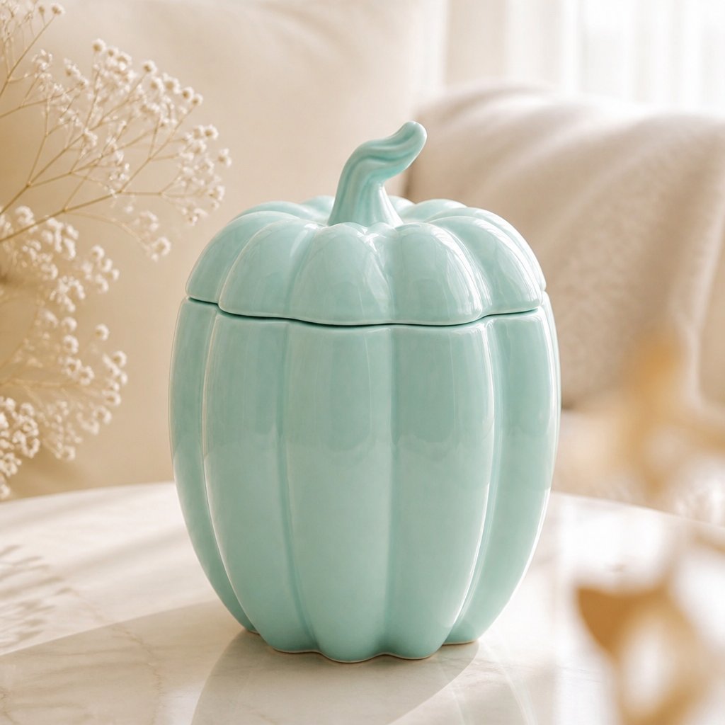 Bougie Citrouille - Turquoise / Noisette, Chocolat / XL