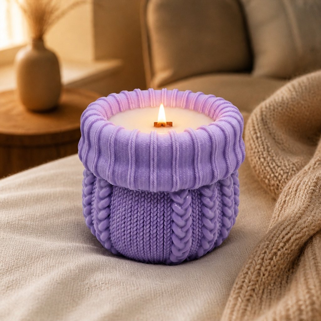 Bougie Pull - Violette / Magie hivernale