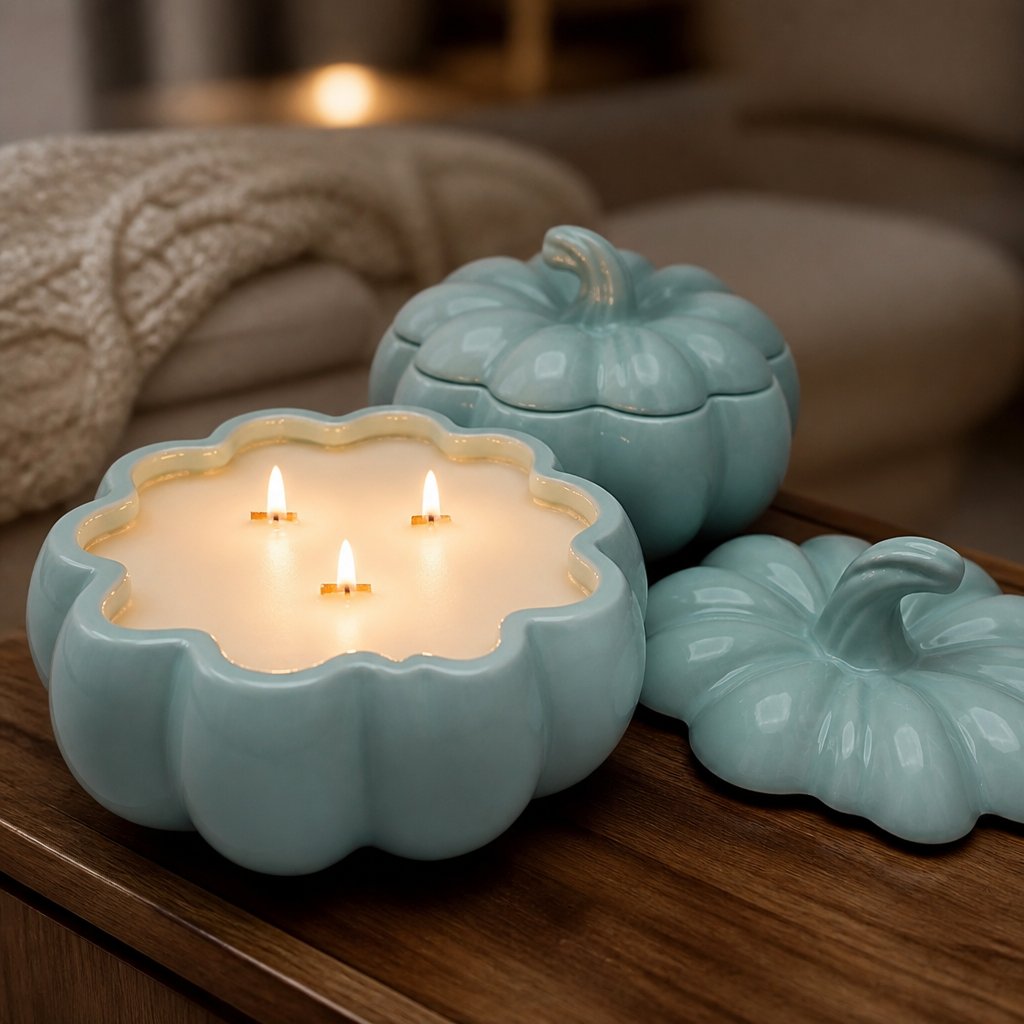 Bougie Citrouille - Turquoise / Citrouille épicée / XXL