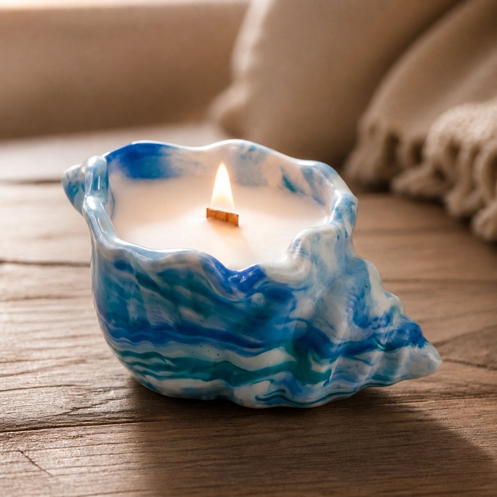 Bougie Vaguelette - Bleue / Verte / Vanille