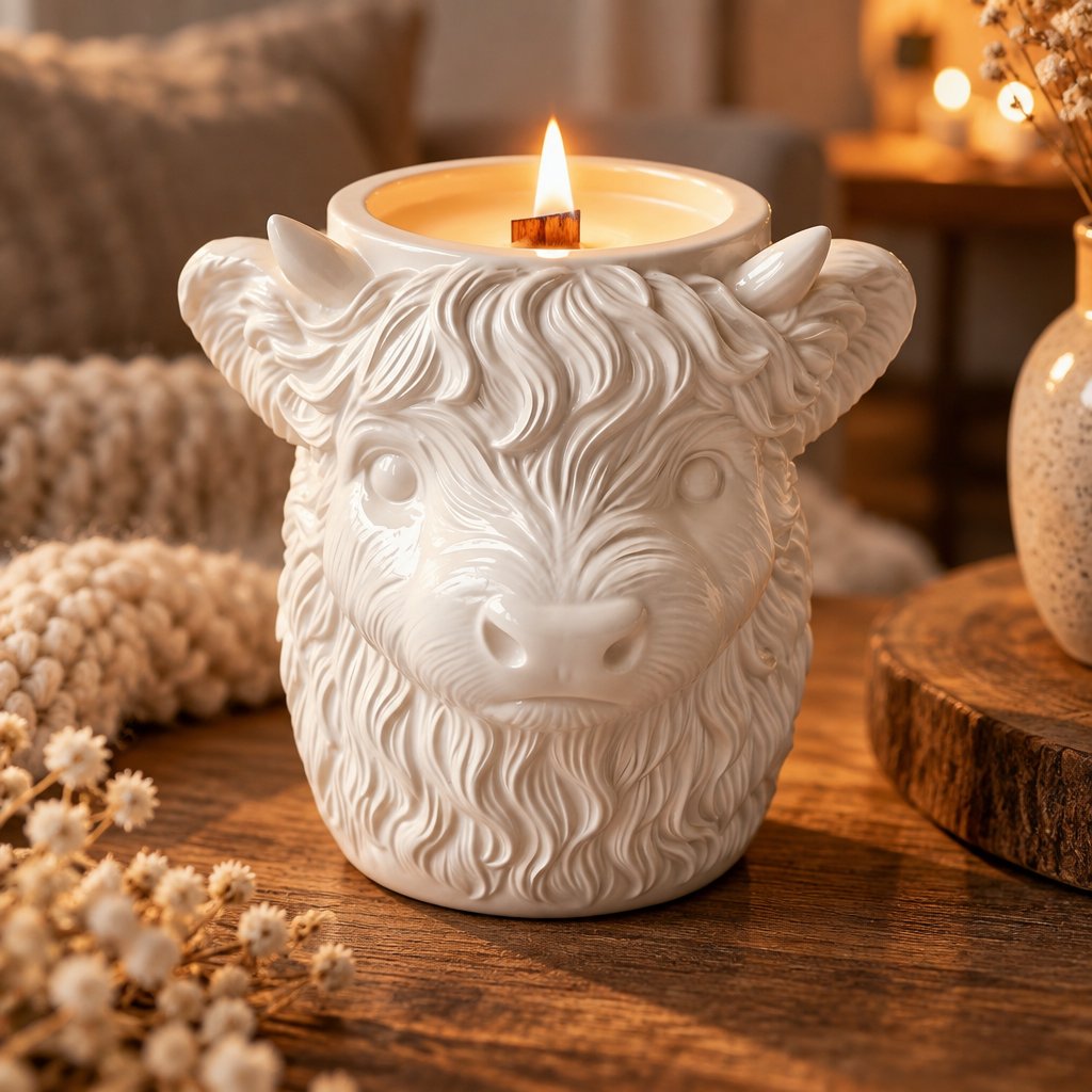 Bougie Highland Cow - Blanche / Vanille