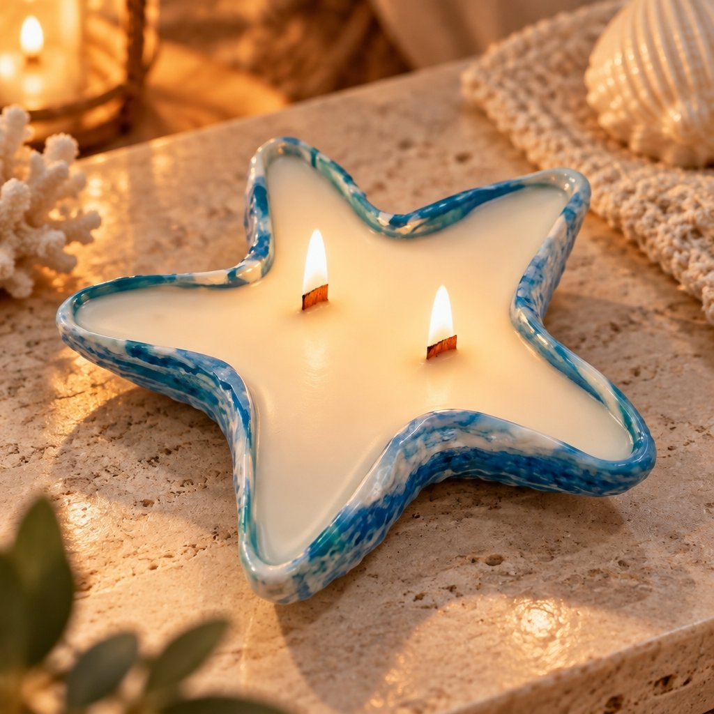 Bougie Toucher de la mer - Bleue / Verte / Noix de coco islandaise