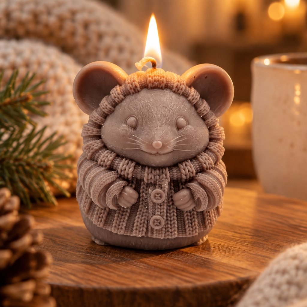 Bougie Souris - Marron / Vanille