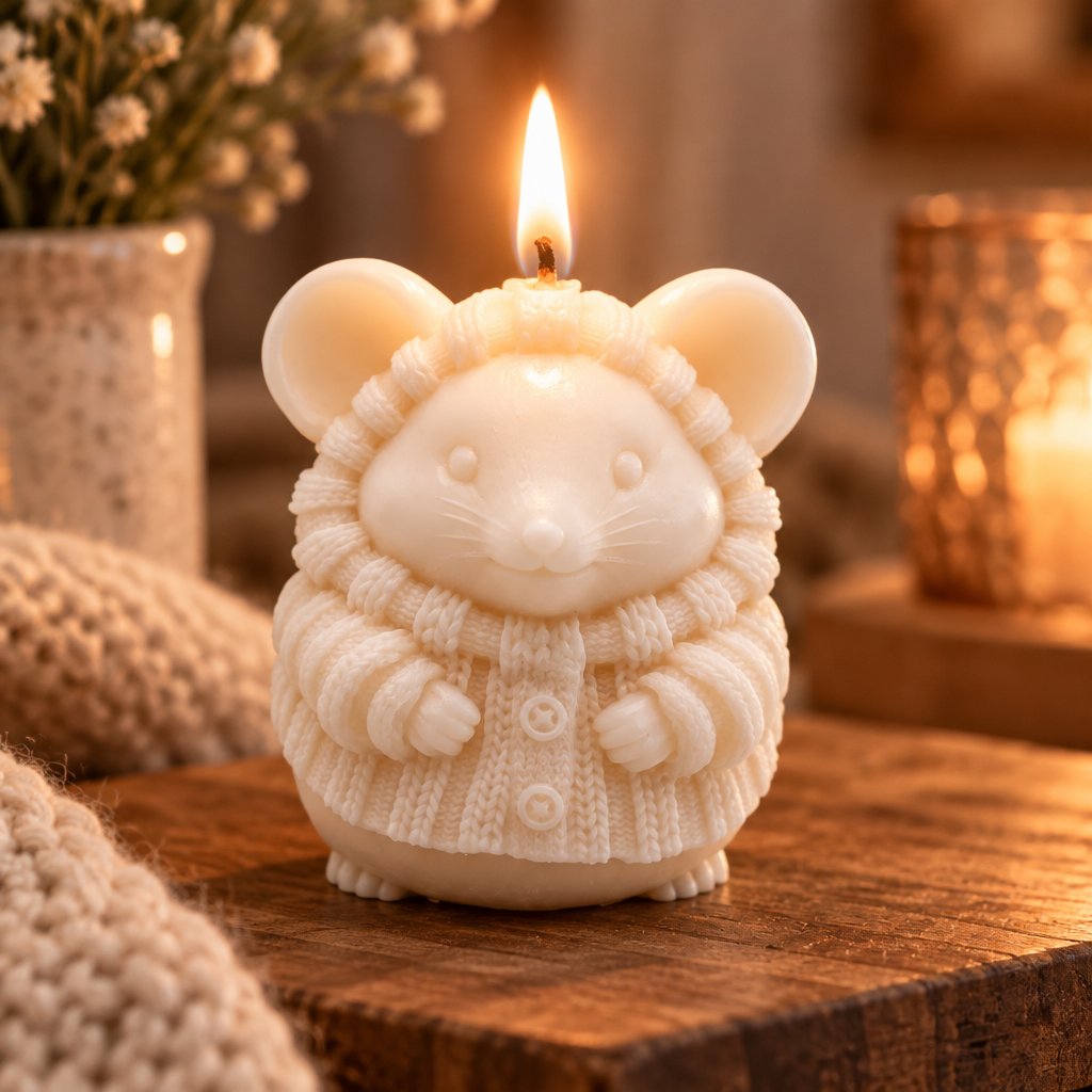 Bougie Souris - Blanche / Noix de coco d'Islande