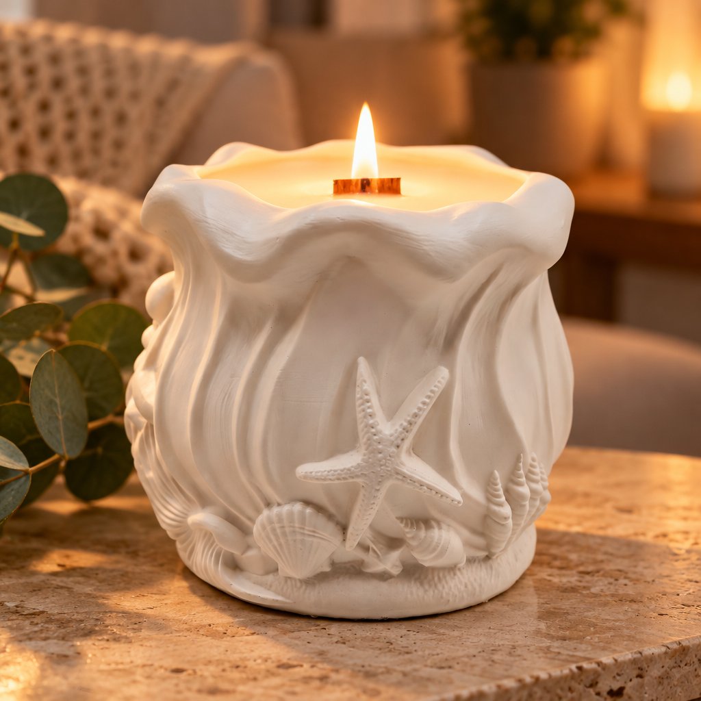 Bougie Océan - Blanche / Eucalyptus, Camphre