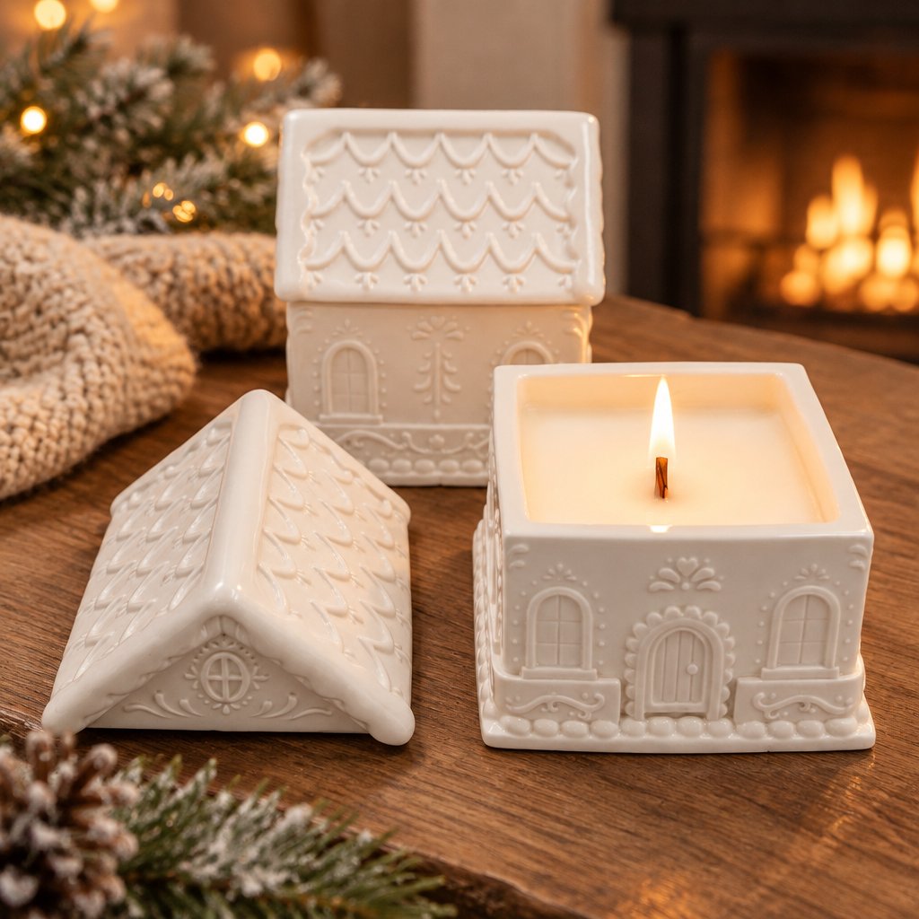 Bougie Maisonnette - Blanche / Magie d'hiver